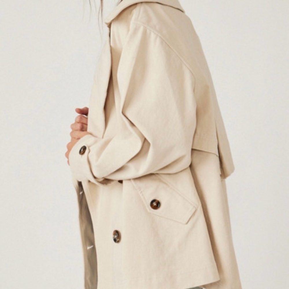 Free People Cream Pea Coat - Picture 5 of 6